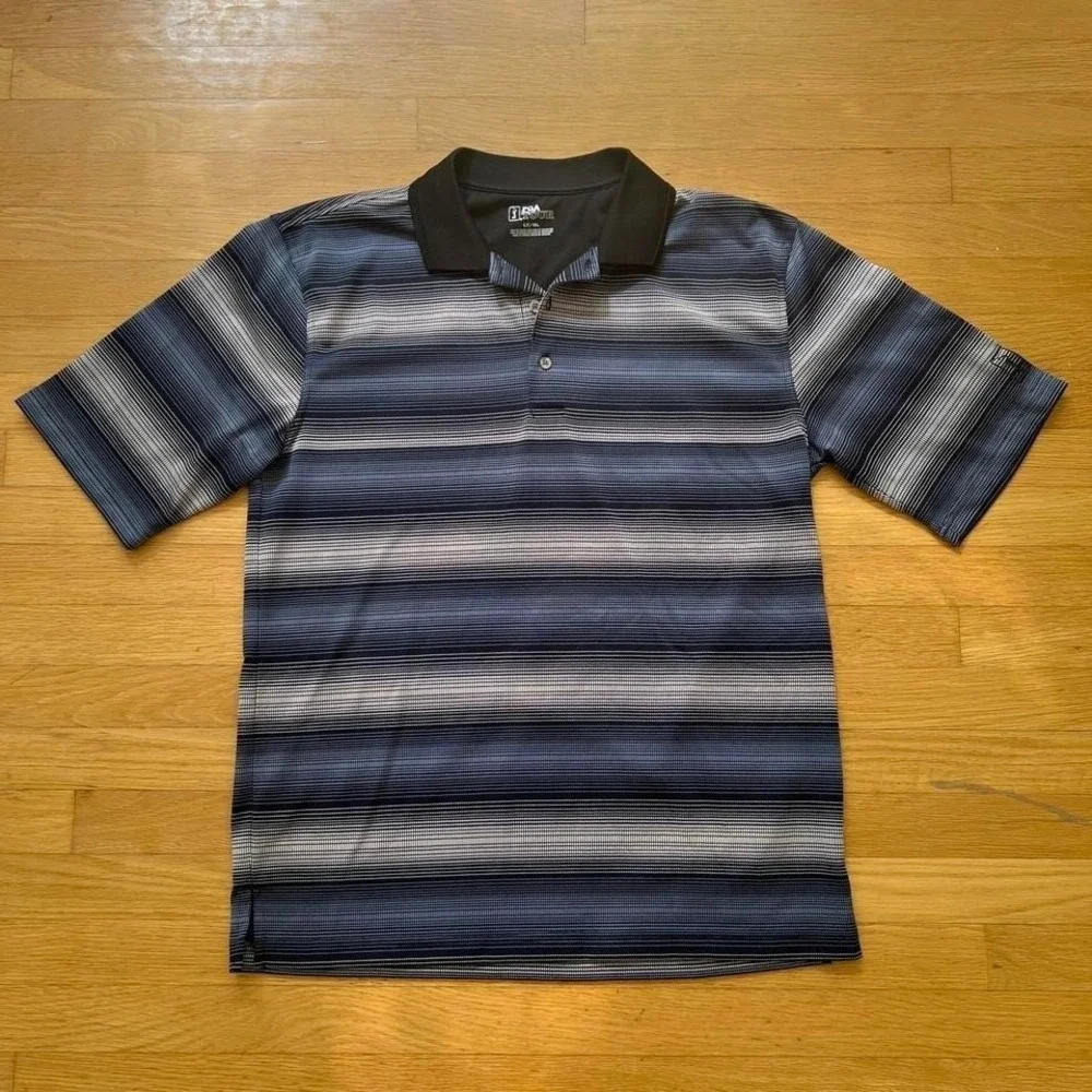 PGA Tour blue striped golf polo shirt, Men's Large Tall - Picture 1 of 8